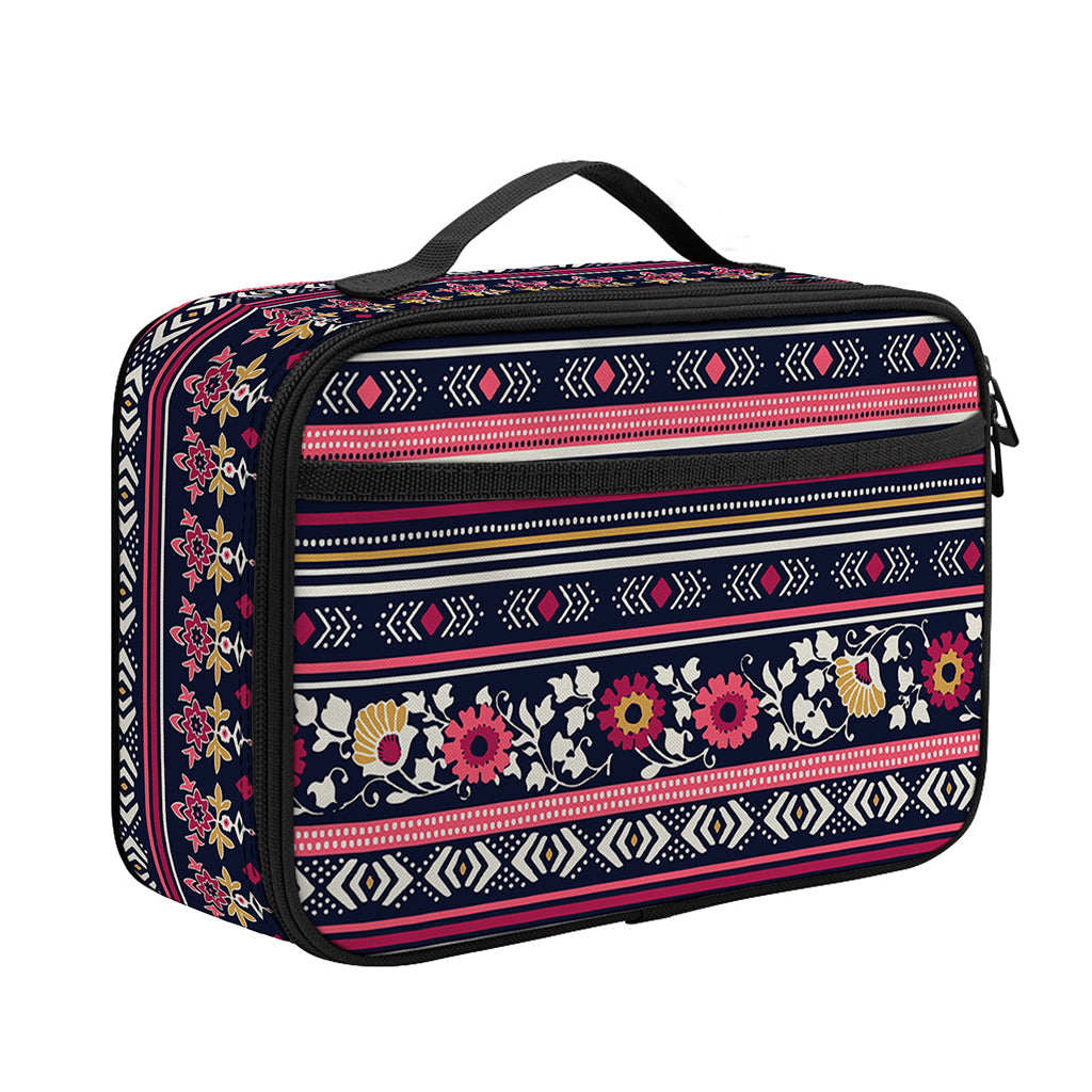 Floral Ethnic Pattern Print Portable Lunch Bag