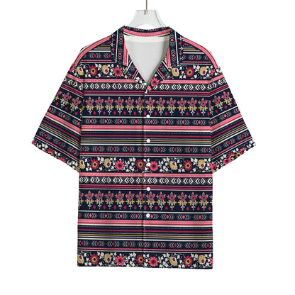 Floral Ethnic Pattern Print Rayon Hawaiian Shirt
