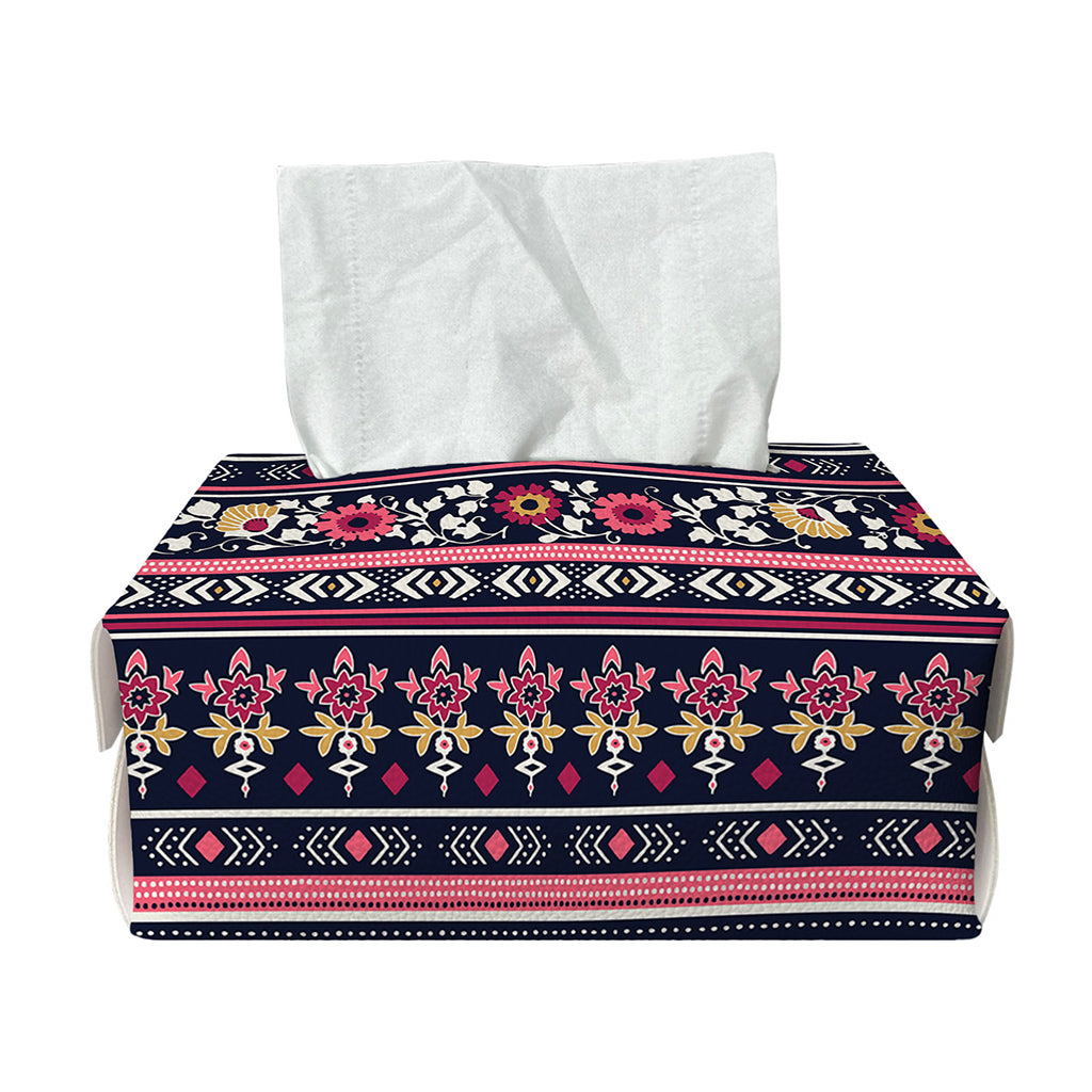 Floral Ethnic Pattern Print Rectangle Tissue Box Cover