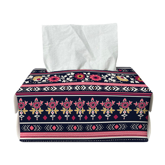 Floral Ethnic Pattern Print Rectangle Tissue Box Cover