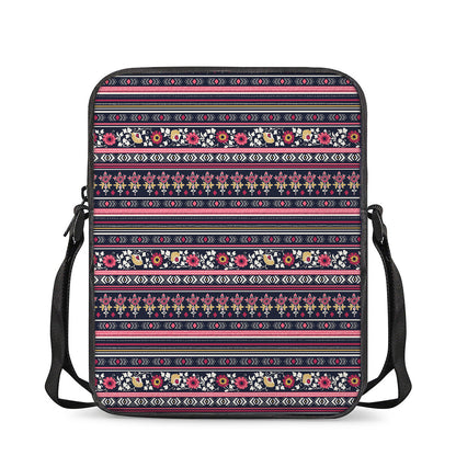 Floral Ethnic Pattern Print Rectangular Crossbody Bag