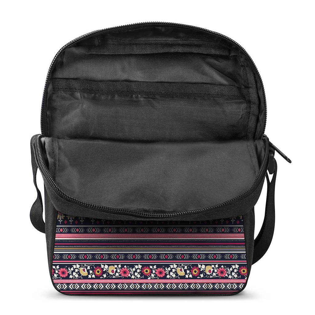 Floral Ethnic Pattern Print Rectangular Crossbody Bag