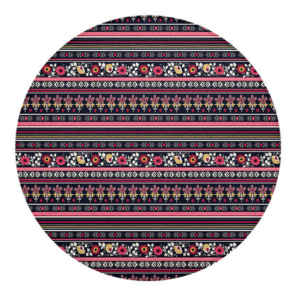 Floral Ethnic Pattern Print Round Blanket