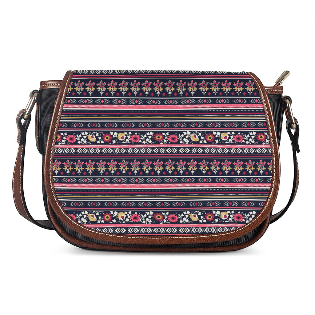 Floral Ethnic Pattern Print Saddle Bag