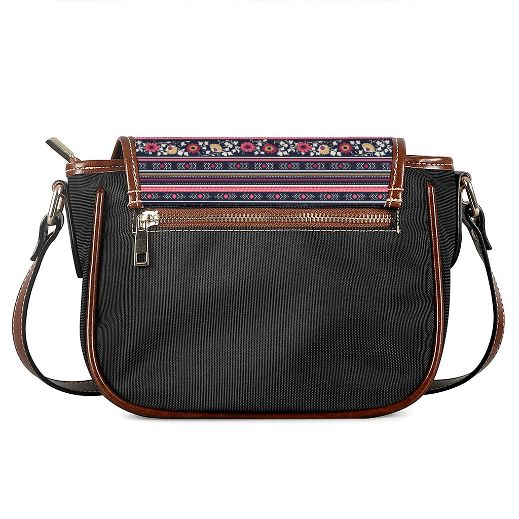 Floral Ethnic Pattern Print Saddle Bag