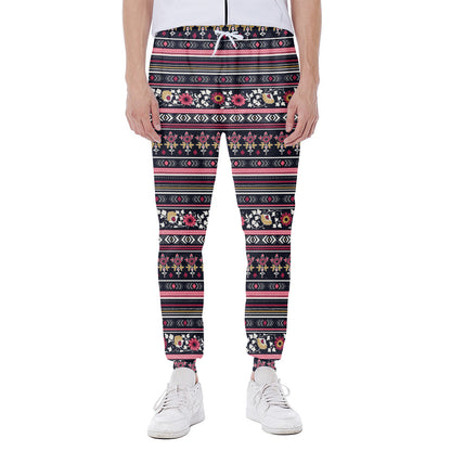 Floral Ethnic Pattern Print Scuba Joggers