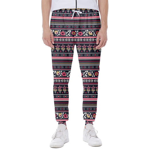 Floral Ethnic Pattern Print Scuba Joggers