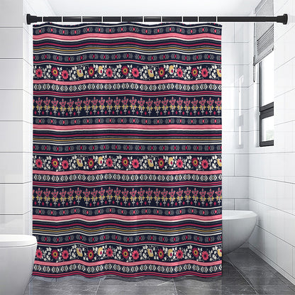 Floral Ethnic Pattern Print Shower Curtain