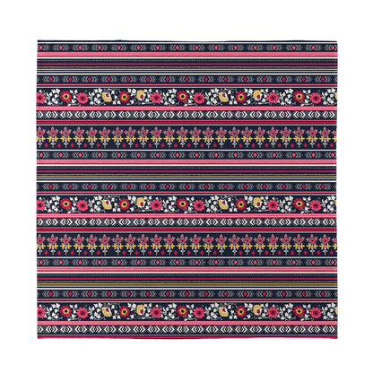 Floral Ethnic Pattern Print Silk Bandana