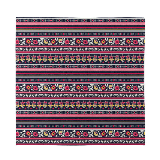 Floral Ethnic Pattern Print Silk Bandana