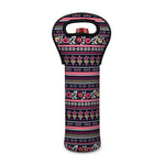 Floral Ethnic Pattern Print Single Neoprene Wine Tote