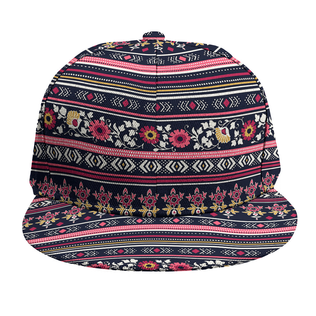 Floral Ethnic Pattern Print Snapback Cap