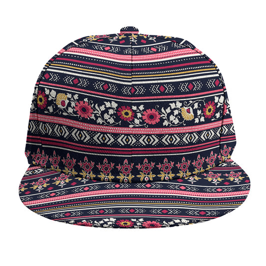 Floral Ethnic Pattern Print Snapback Cap