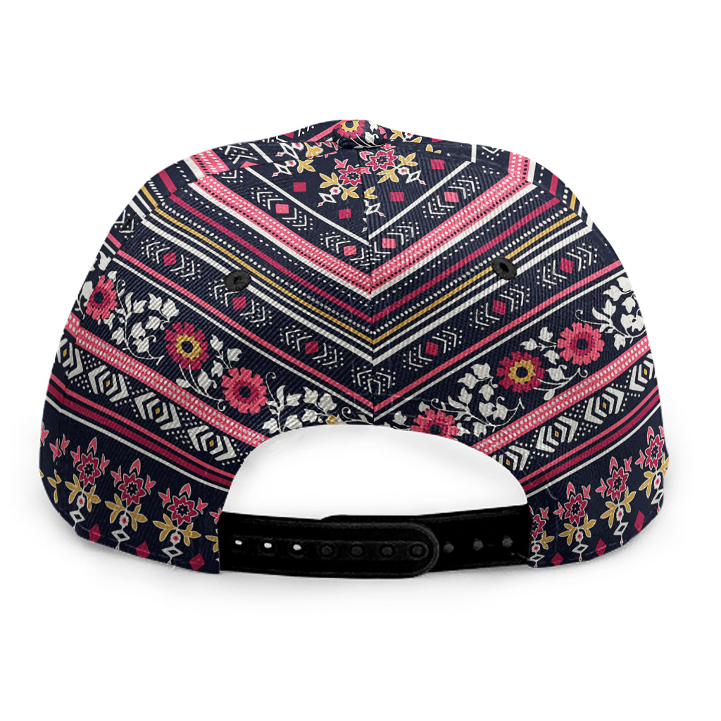 Floral Ethnic Pattern Print Snapback Cap