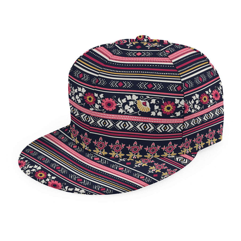 Floral Ethnic Pattern Print Snapback Cap