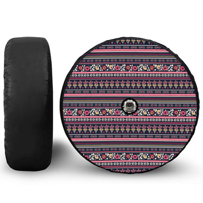 Floral Ethnic Pattern Print Tire Cover With Camera Hole
