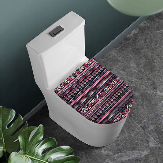 Floral Ethnic Pattern Print Toilet Lid Cover