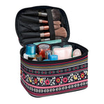Floral Ethnic Pattern Print Travel Makeup Bag