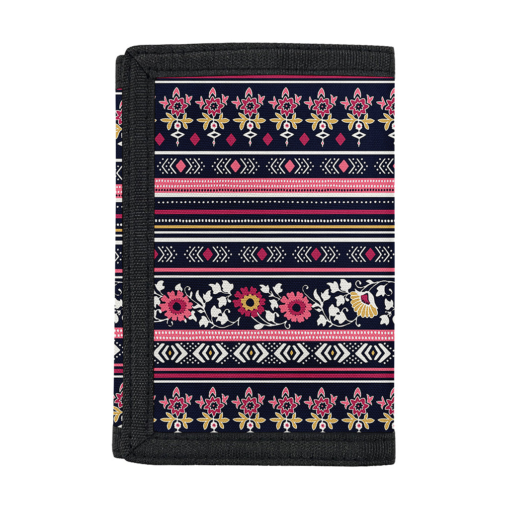 Floral Ethnic Pattern Print Trifold Wallet