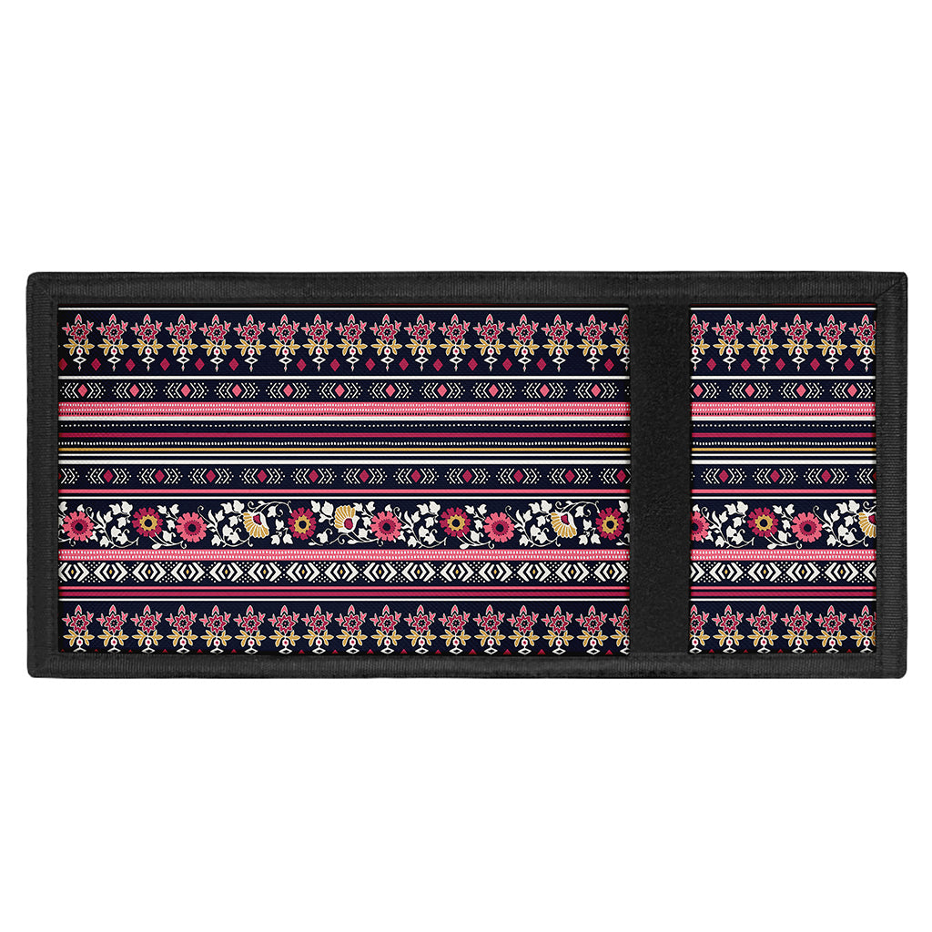 Floral Ethnic Pattern Print Trifold Wallet