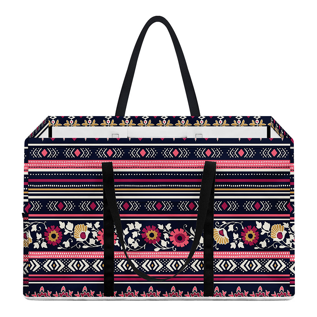 Floral Ethnic Pattern Print Utility Tote Bag