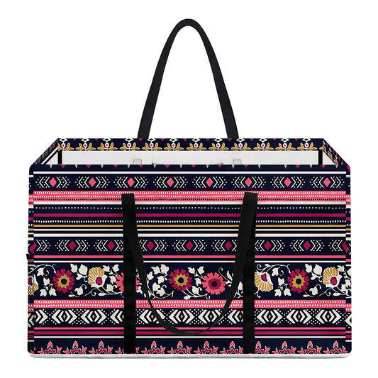 Floral Ethnic Pattern Print Utility Tote Bag