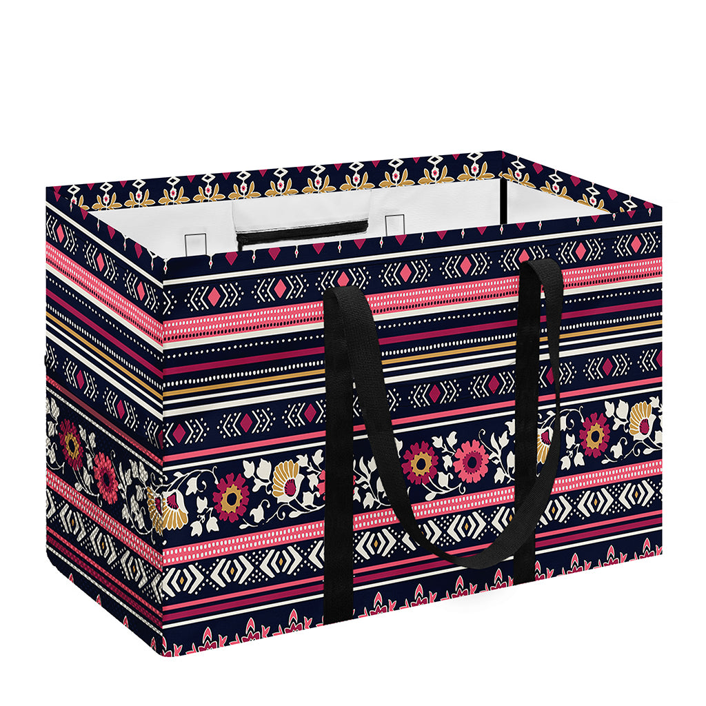 Floral Ethnic Pattern Print Utility Tote Bag