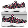 Floral Ethnic Pattern Print White Chunky Shoes