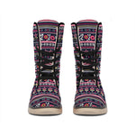 Floral Ethnic Pattern Print Winter Boots
