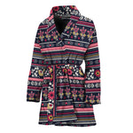 Floral Ethnic Pattern Print Women's Bathrobe