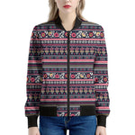 Floral Ethnic Pattern Print Women's Bomber Jacket
