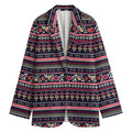Floral Ethnic Pattern Print Women's Cotton Blazer