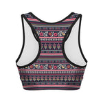 Floral Ethnic Pattern Print Women's Sports Bra