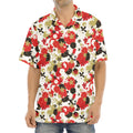 Floral Kimono Pattern Print Aloha Shirt