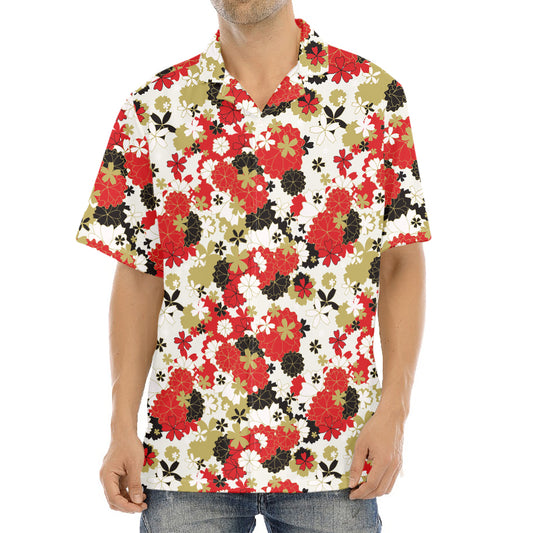 Floral Kimono Pattern Print Aloha Shirt