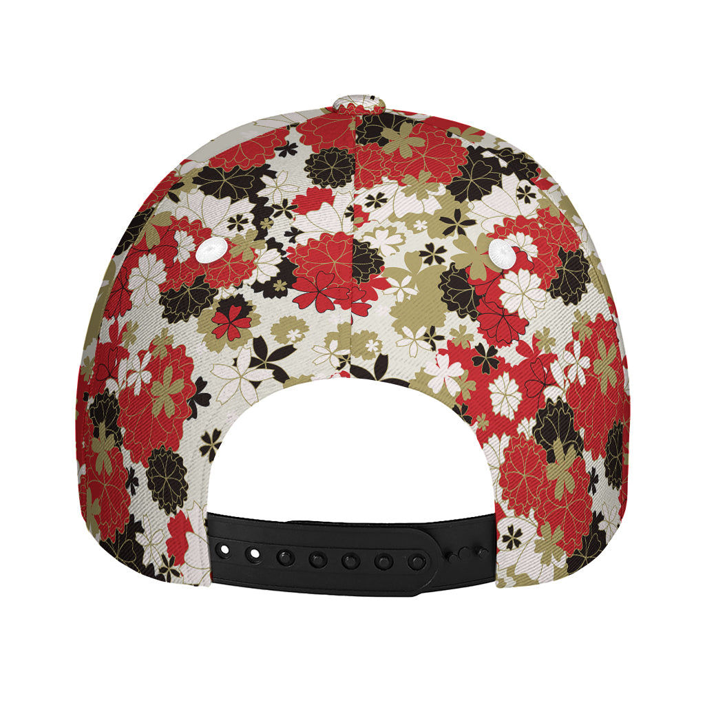 Floral Kimono Pattern Print Baseball Cap