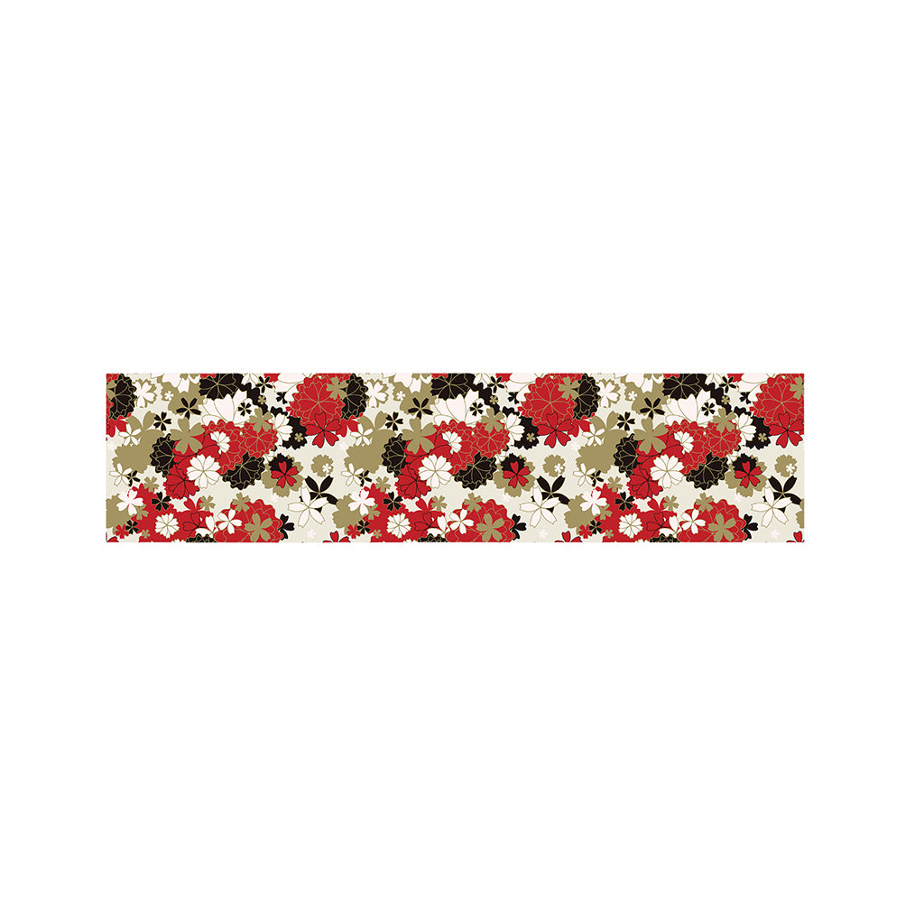 Floral Kimono Pattern Print Bed Runner
