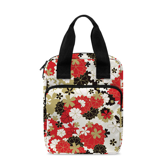 Floral Kimono Pattern Print Bible Tote Bag