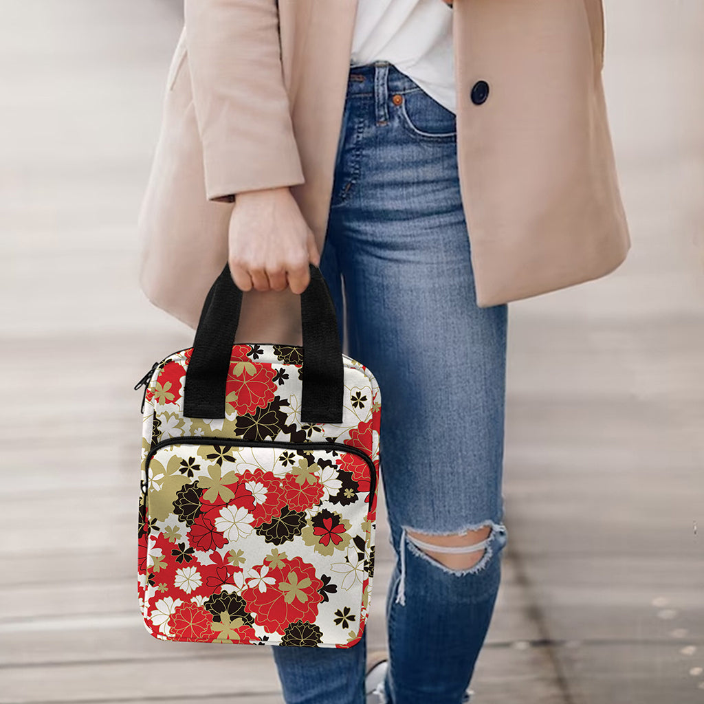 Floral Kimono Pattern Print Bible Tote Bag