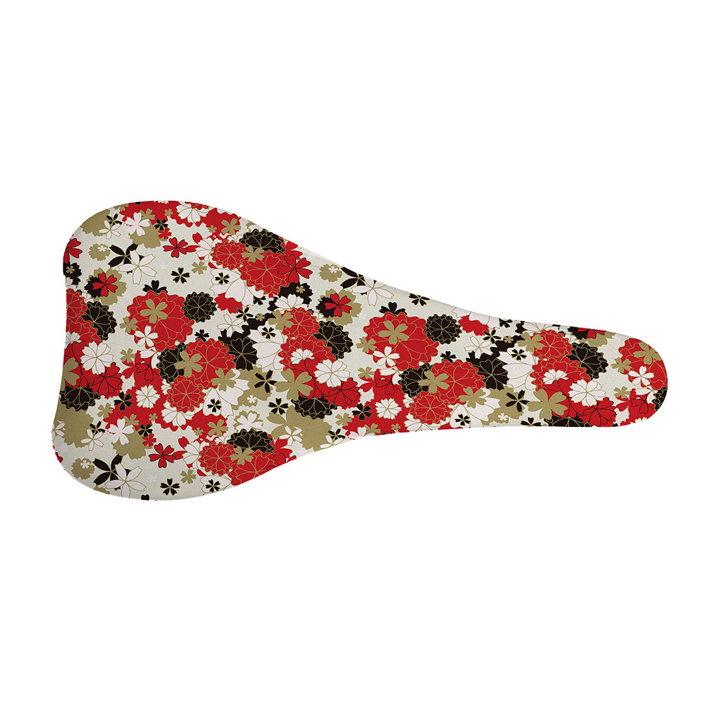 Floral Kimono Pattern Print Bicycle Seat Cover