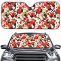 Floral Kimono Pattern Print Car Windshield Sun Shade