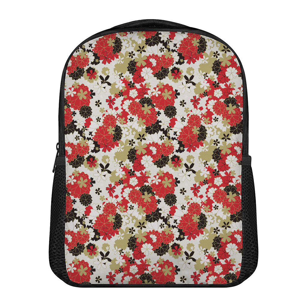 Floral Kimono Pattern Print Casual Backpack