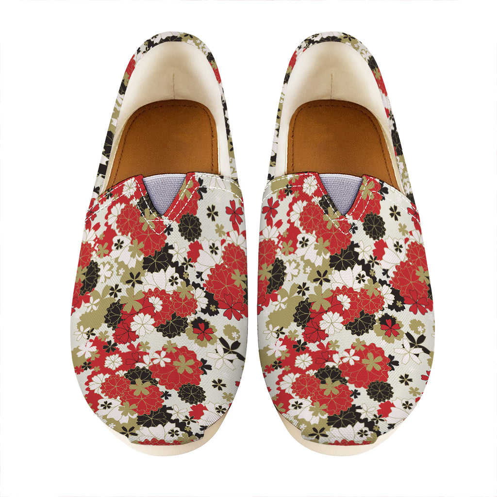 Floral Kimono Pattern Print Casual Shoes