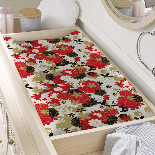 Floral Kimono Pattern Print Changing Pad Cover