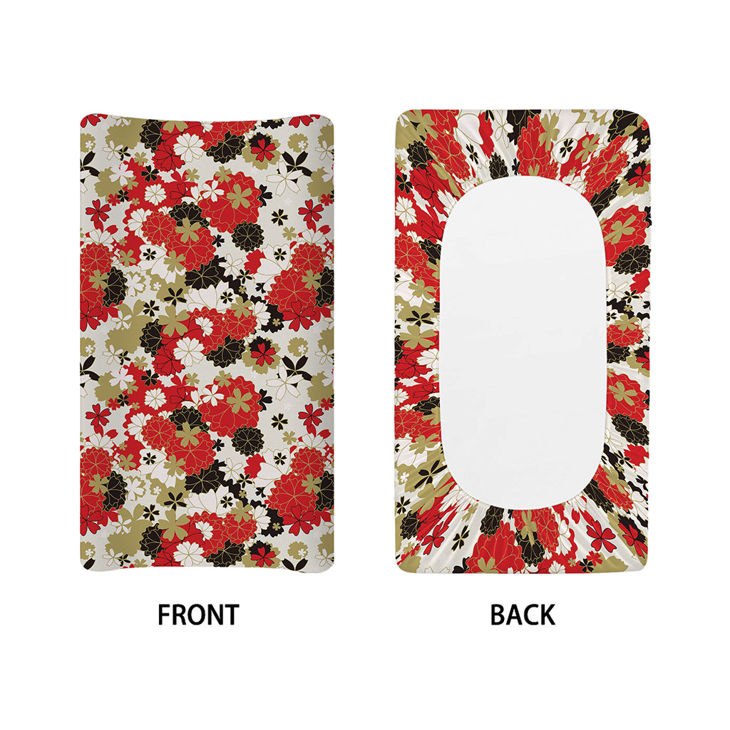 Floral Kimono Pattern Print Changing Pad Cover