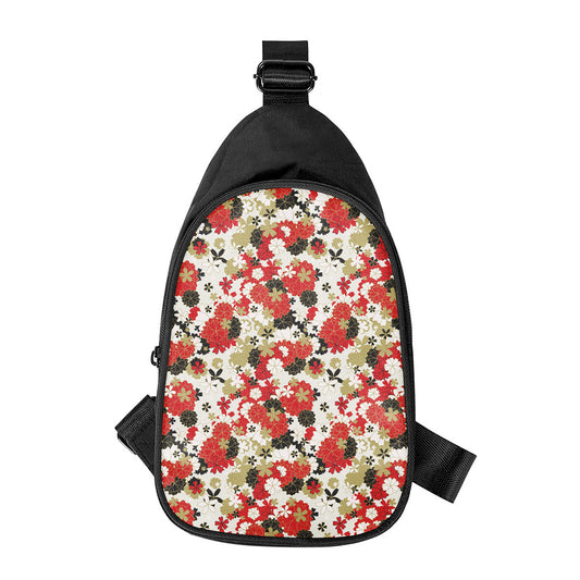 Floral Kimono Pattern Print Chest Bag