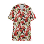 Floral Kimono Pattern Print Cotton Hawaiian Shirt