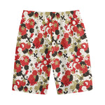 Floral Kimono Pattern Print Cotton Shorts