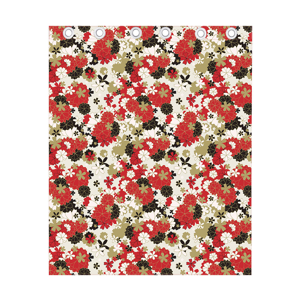 Floral Kimono Pattern Print Curtain