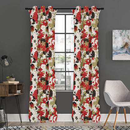 Floral Kimono Pattern Print Curtain